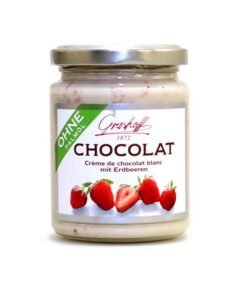 Bílý čokoládový krém s jahodami, sklo, 250g